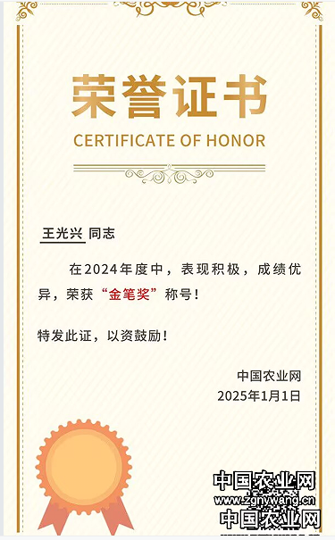 王光兴中国农业网金笔奖.png