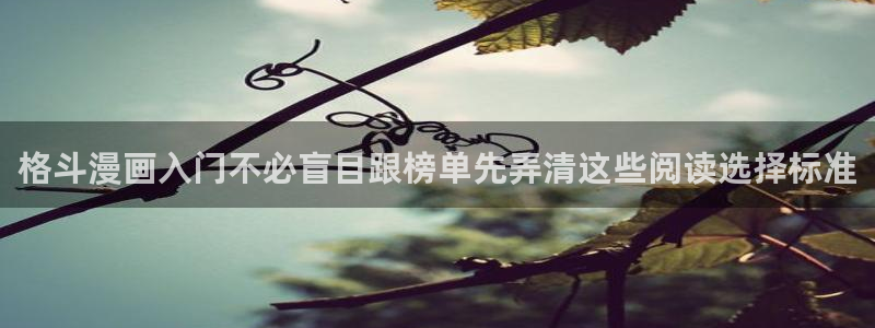 漫画免费看网站:格斗漫画入门不必盲目跟榜单先弄清这些阅读选择标准